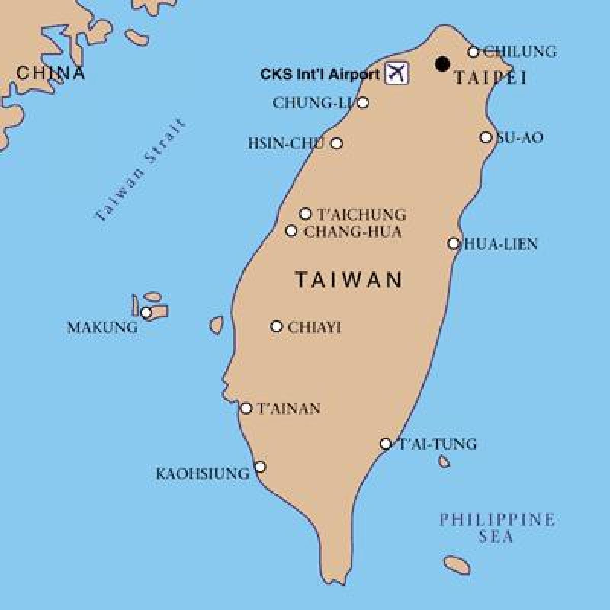 Aeroportul internațional Taiwan hartă