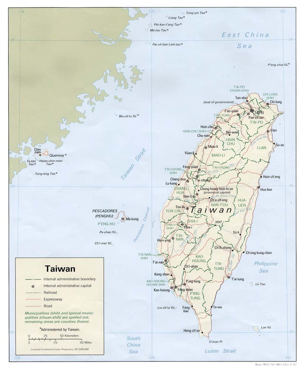 Taiwan harta rutelor de autobuz