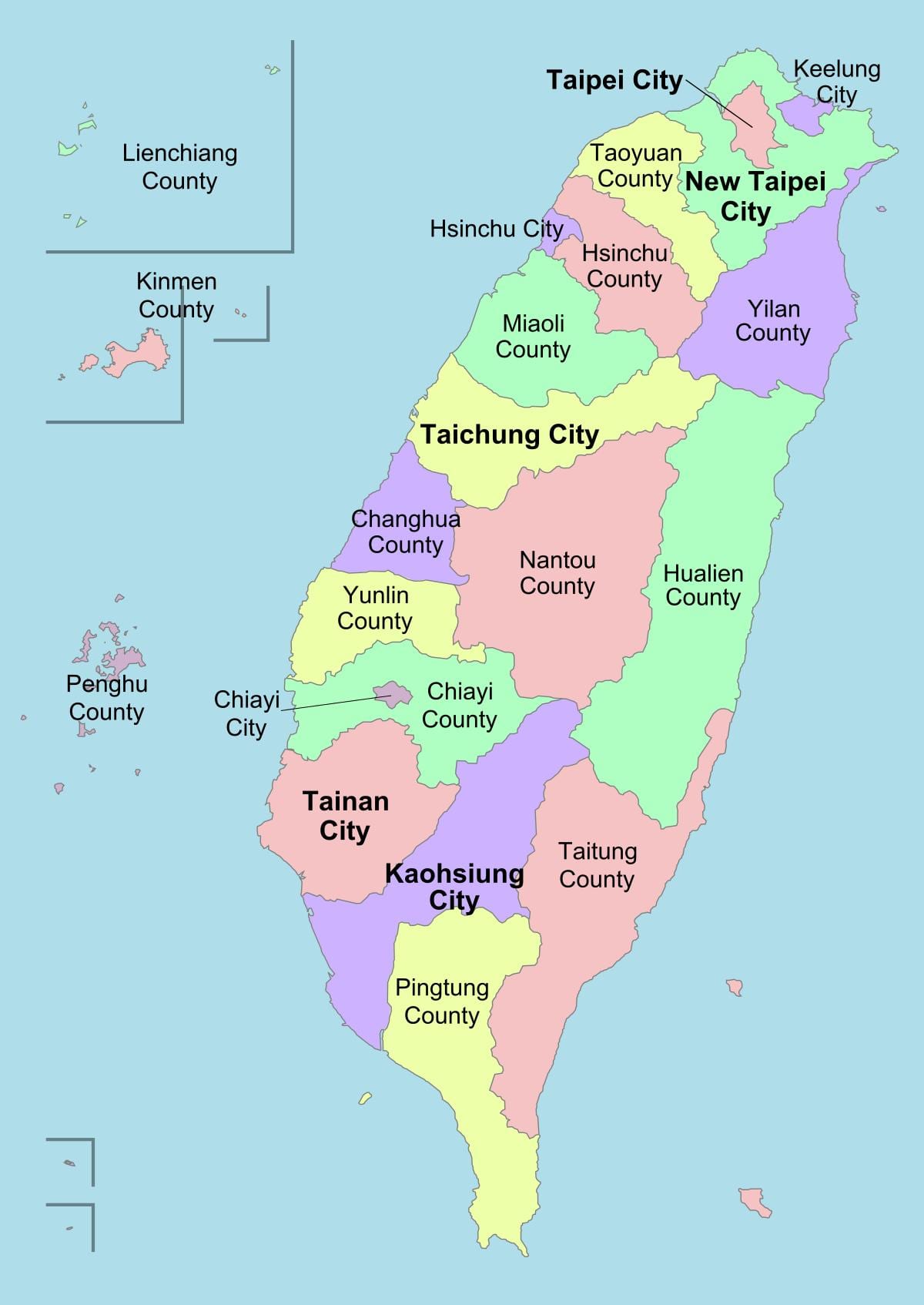 Harta Taiwan district