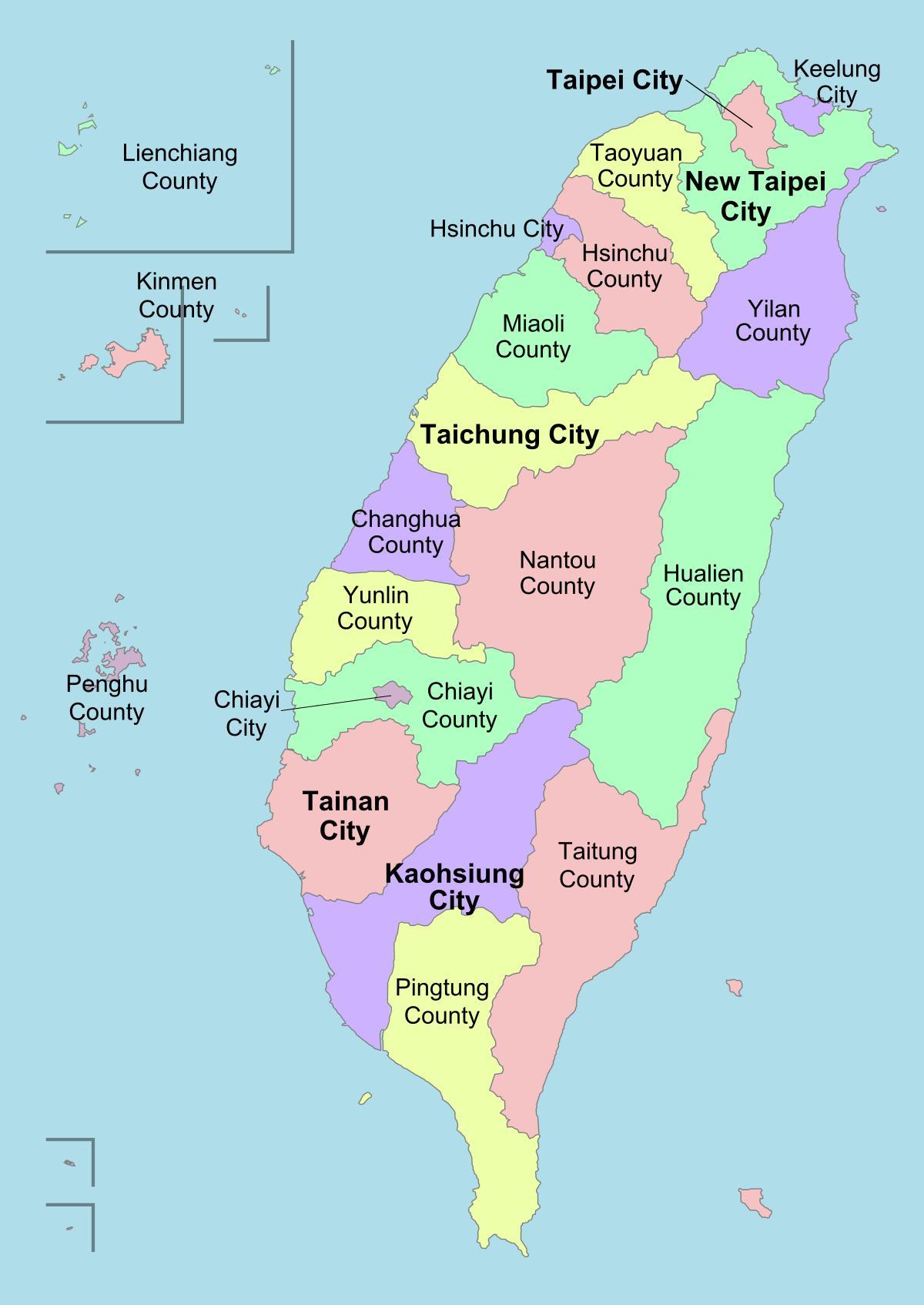Harta Taiwan district 