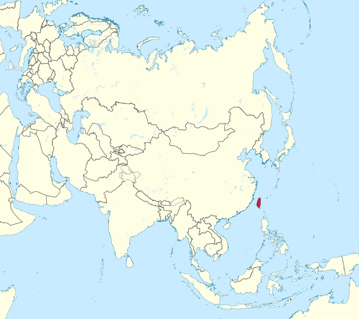 Taiwan hartă în asia