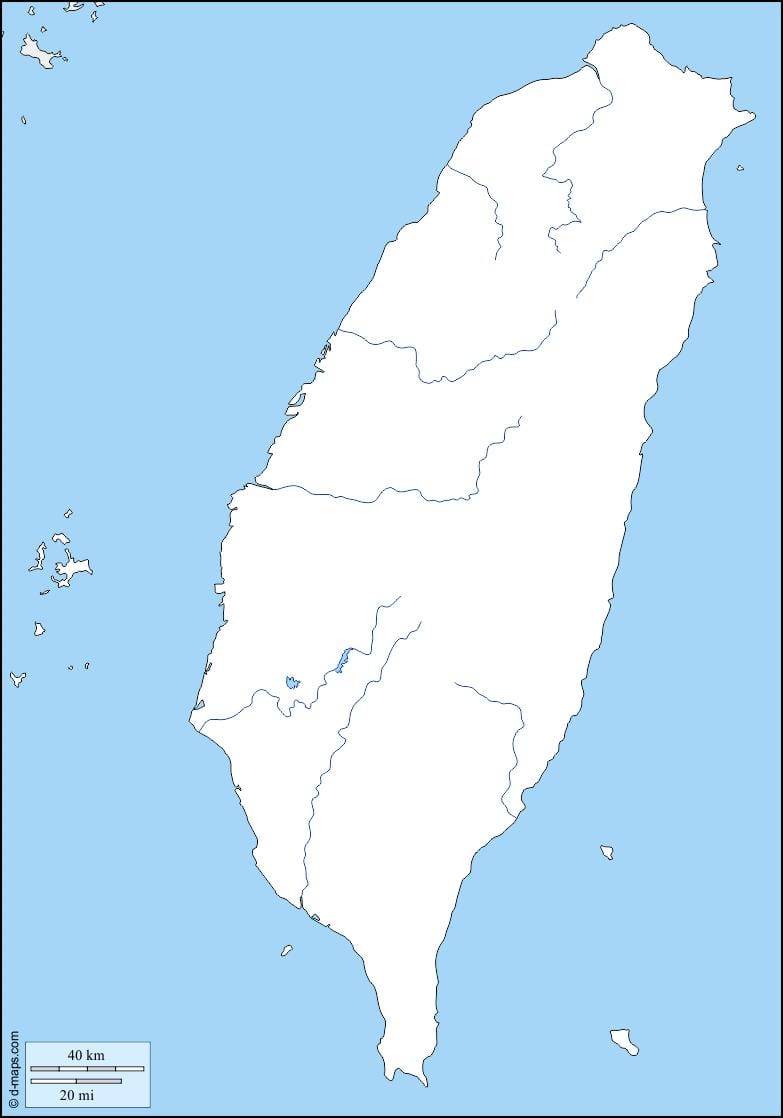 Harta de contur Taiwan