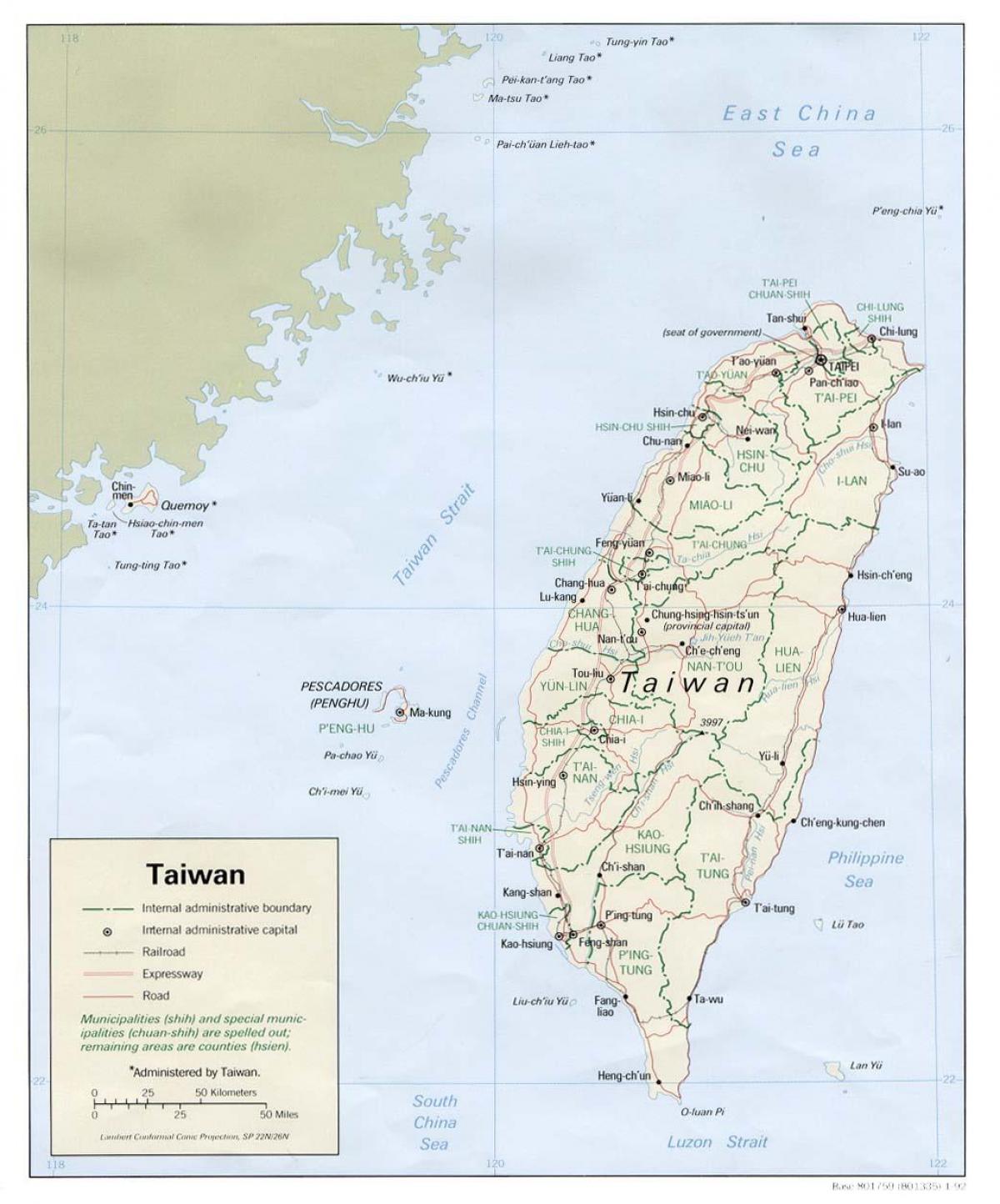 Taiwan geografie hartă