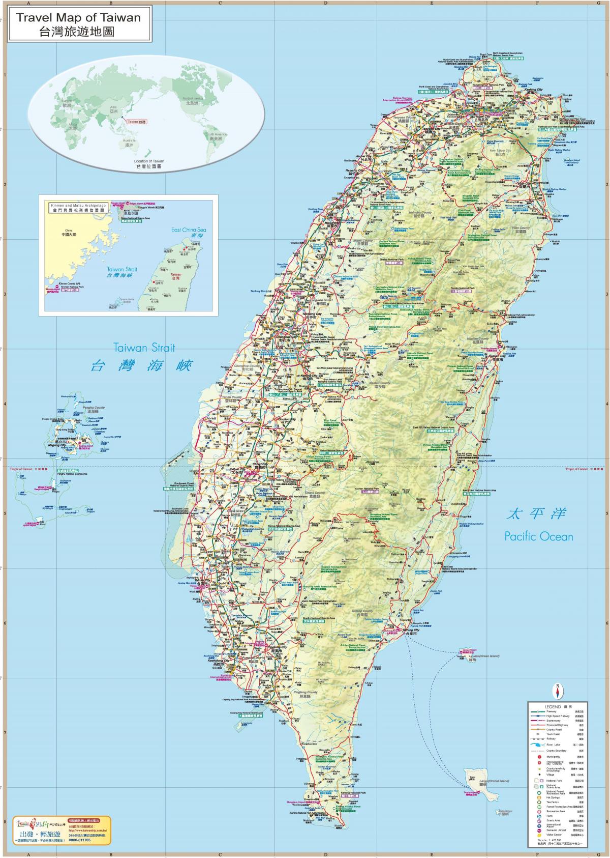 harta Taiwan atracții turistice