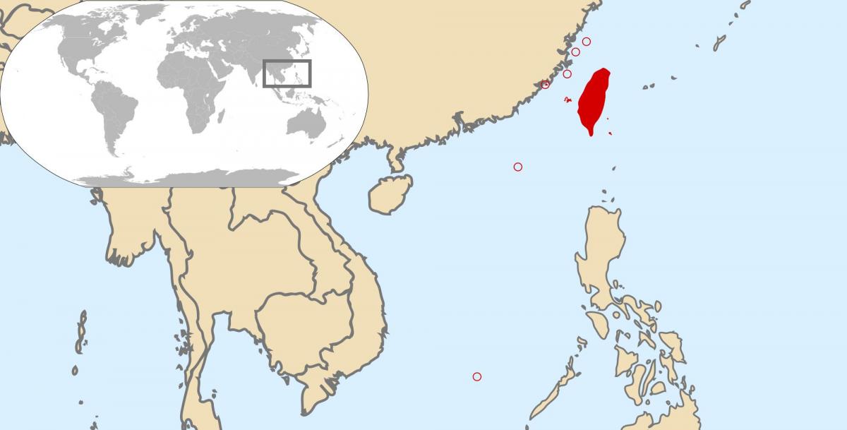 hartă a lumii care arată Taiwan