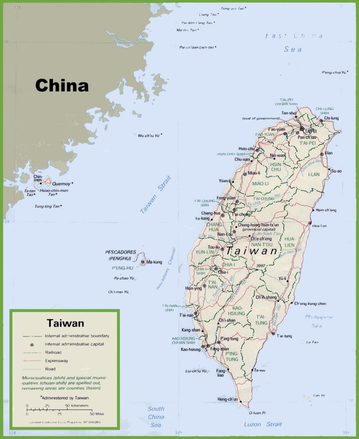o hartă din Taiwan