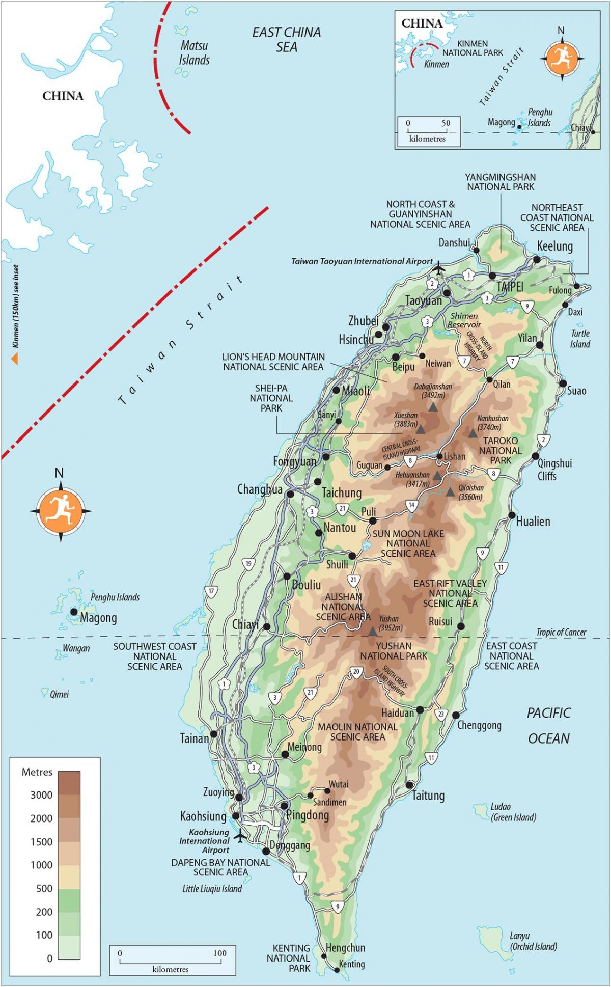 Harta Taiwan locuri de interes