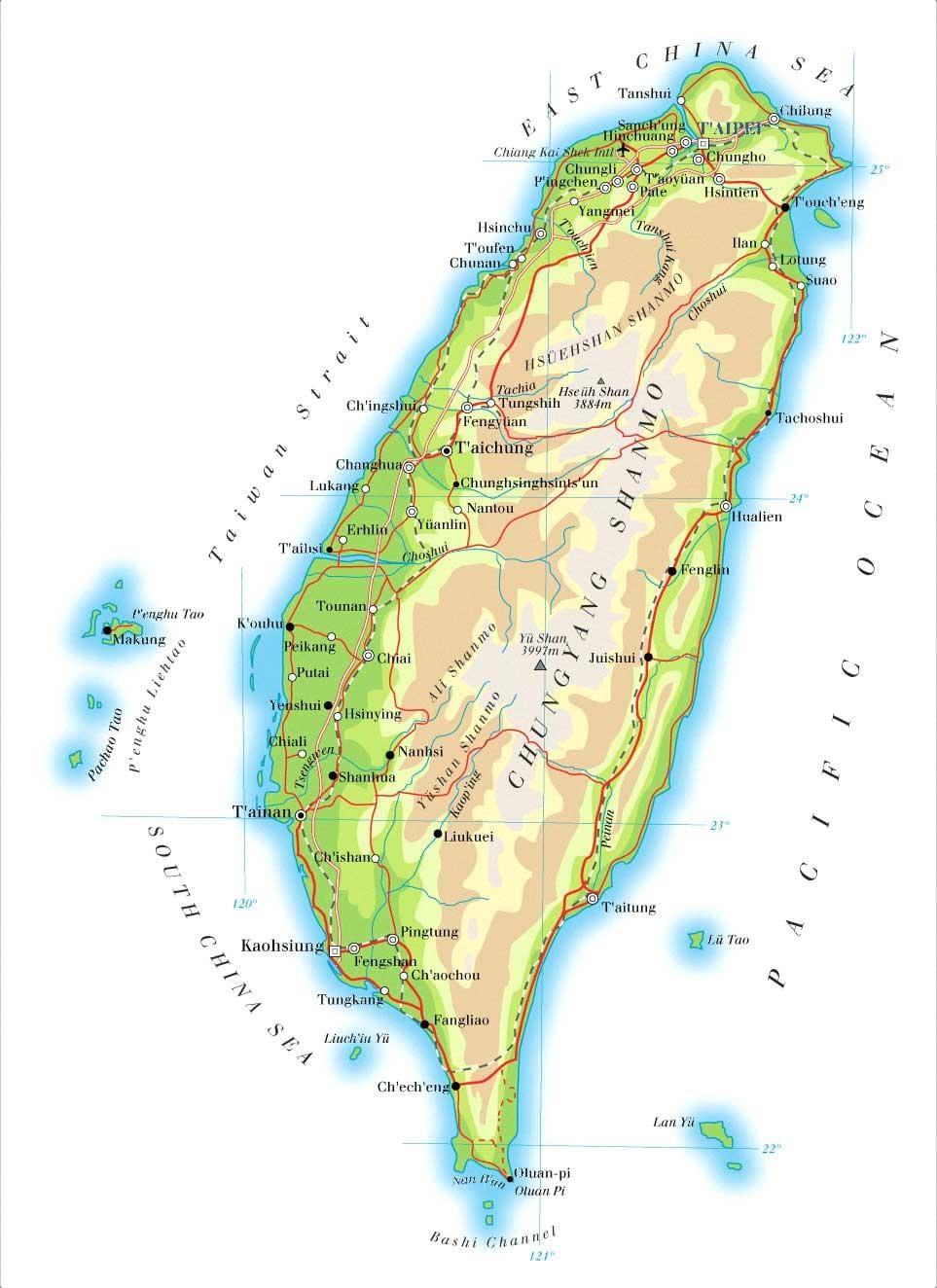 Harta râu din Taiwan