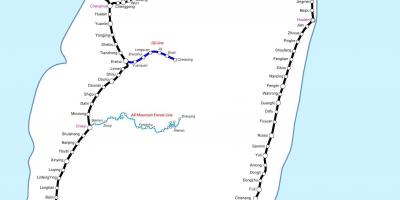 Hartă de cale ferată Taiwan