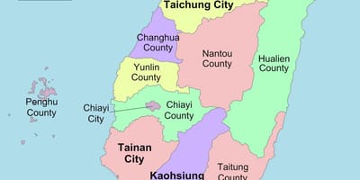 Harta Taiwan județul 