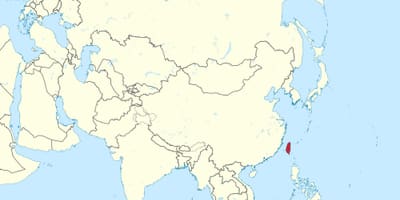 Taiwan hartă în asia