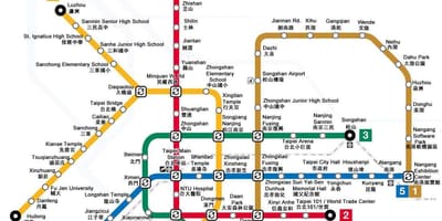 Hartă de metrou Taiwan