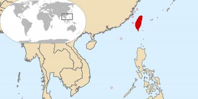 Hartă a lumii care arată Taiwan