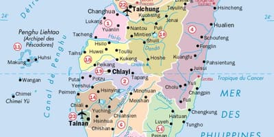 Harta Taiwan orașe